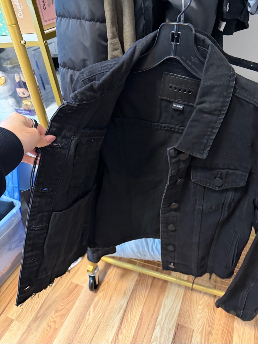 Blank NYC black denim jacket size small - Picture 2 of 4